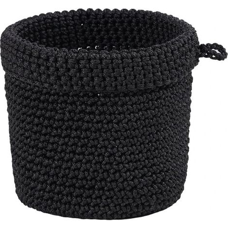 Paniers de rangement noirs, organisateur en fibres naturelles tressées, fait main, pliable, décoration intérieure écologique (1/5)
