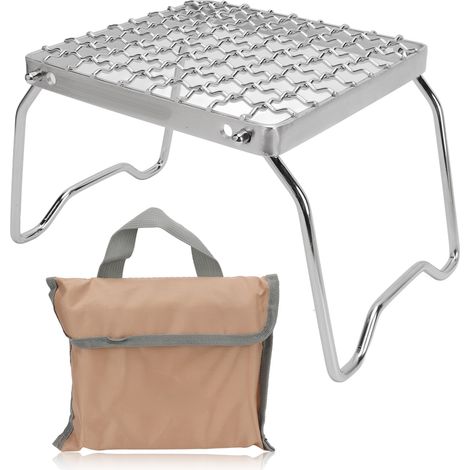 Grill de Camping Pliable en Acier Inoxydable, Barbecue Portable Réglable pour Pique-nique et Randonnée (1/5)