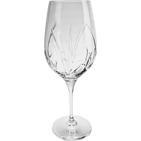 Copas de vino de cristal Amelia de 360 ml con diseño de hoja congelada