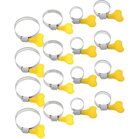16 Pièces Collier de Serrage de Tuyau Réglable à Poignée Usage Plomberie et Industrie, Serrage Facile à Vis Manuelle, Style Américain Sobre (1/5)