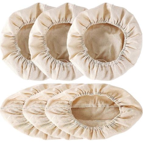 Set di 6 fodere in tessuto per cestini di fermentazione del pane, ideali per cuocere e far fermentare impasti naturali. Condizioni eccellenti. (1/2)