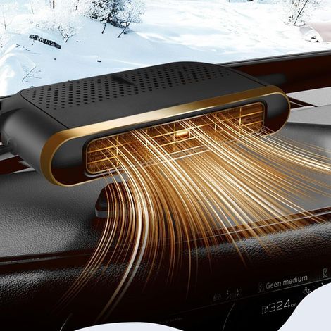 Calefactor para coche - calefactor de aire portátil para coche - descongelador recargable - calefactor compacto para camión - autocaravana - sedán - fabricado en material ABS (1/2)