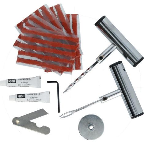 Kit Professionnel De Reparation De Pneus A Meche Avec Outils -32 Pcs-