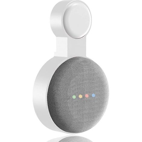 Compatible avec les appareils audio Google Nest Mini (deuxième génération), support mural blanc. (1/4)