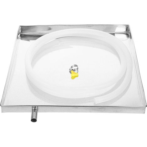 1 bac de récupération pour climatiseurs en acier inoxydable avec tuyau de vidange d'eau anti-fuite pour unités AC Drain Pan pour climatisation Accessoires AC (1/5)