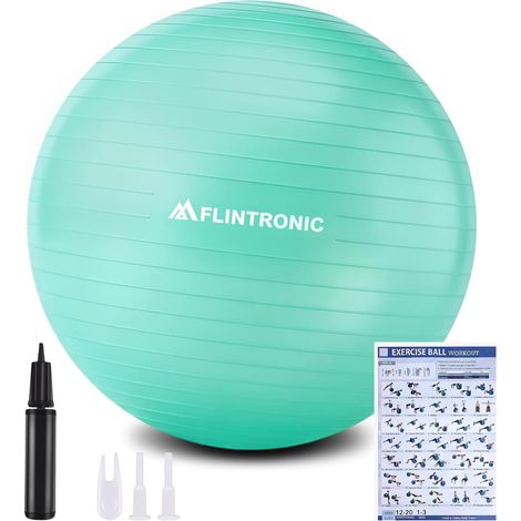 Ballon Grossesse, Ballon Yoga Anti-Explosive Ultra-épaisse, Balles de Gymnastique avec Pompe Rapide, Balle de Fitness pour Sport, Yoga, Pilates, Grossesse et l'accouchement Artificiel-55CM (1/5)