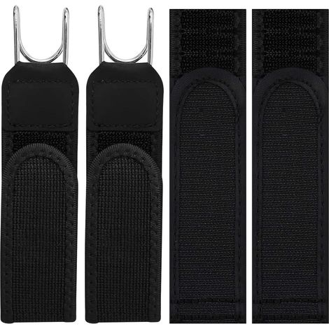 Lot de 4 Ceintures Élastiques sans Boucle pour Homme avec Crochets Métal et Outil de Collage, Ceinture de Taille Extensible sans Métal pour Travail Extérieur Randonnée et Usage Quotidien (1/5)