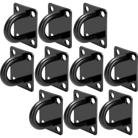 10 Pièces Pontet Inox,Crochet Plafond, Crochet Inox,Fixation Murale pour Suspendre des Filets,Cordes,Yoga,Schaukeln (1/5)