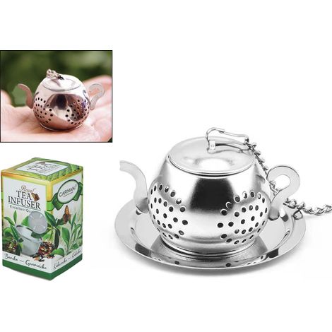 Infusore per tisane, filtro in acciaio, teiera, con supporto, confezione regalo 2 (1/5)