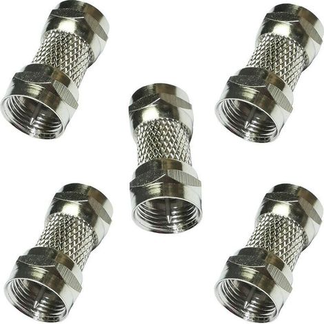 Connecteur coaxial mâle-mâle 5X pour antenne TV et satellite, anti-oxydation, débit élevé, plaqué nickel