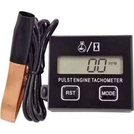 Tachymètre numérique inductif – Précision jusqu'à 99 999 tr/min – Grand écran LCD – Pour moteurs 2 temps et 4 temps jusqu'à 30 000 RPM