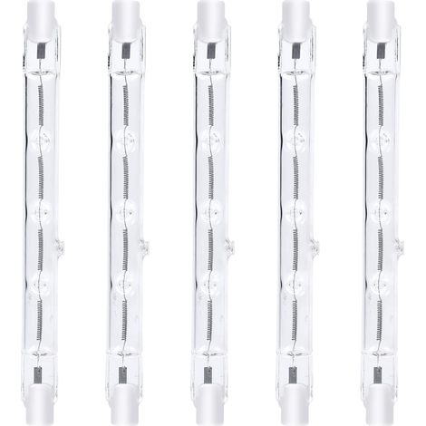 118 mm R7s Dimmbare Halogen-Stiftlampe 300 W Warmweiß 2800 K R7s Linear 3000 lm AC220-240 V J118 Linearer Halogen-Fluter für Landschaftsbeleuchtung, Sicherheit, Straßenbeleuchtung (5 Stück) [Energiekl (1/5)