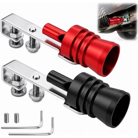 Sifflet Échappement Voiture Sport, Sifflet Turbo Échappement Noir Rouge, Sifflet Pot d'Échappement de Voiture, Bruit Sport Auto Universel pour Silencieux Tuning Accessoire (1/5)
