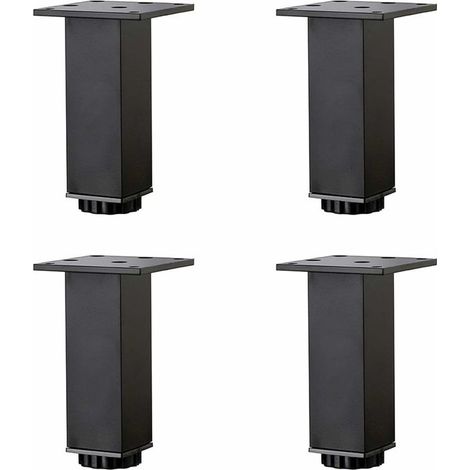 Height Adjustable Aluminum Alloy Furniture Legs Sofa Coffee Table Legs Wash Basin Bathroom Cabinet Legs 5-40cm Matte Black with Screws 4pcs (12cm)