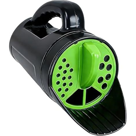 Semoir à gazon manuel avec débit réglable, réservoir extra-large 2,5 L, système de dosage unique, pour semences, engrais et sel de déneigement.