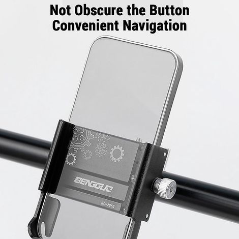 Al Alloy Bicycle Mobile Phone Holder Scooter Rotatable Smartphone Holder-90 Degree-Metal look