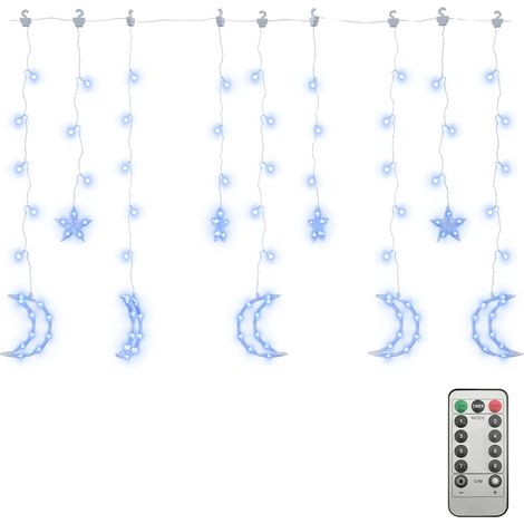 Guirlande lumineuse étoile et lune avec télécommande 138 LED CFW72605 (1/5)