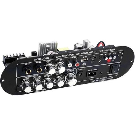 Bluetooth 5.0 D800 Digitalverstärkerplatine, 2.1 Kanäle, 50W x 2 (100W Ausgangsleistung), für Heim-Audiosysteme (US-Stecker). (1/5)