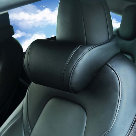 Coussins D'appui-tête de Voiture, Oreiller Cervical pour Siège Auto, Souple Coussin de Nuque Support Appui-tête en Mousse à Mémoire de Forme Coussin Conducteur, 1 Pièce, Noir (1/5)