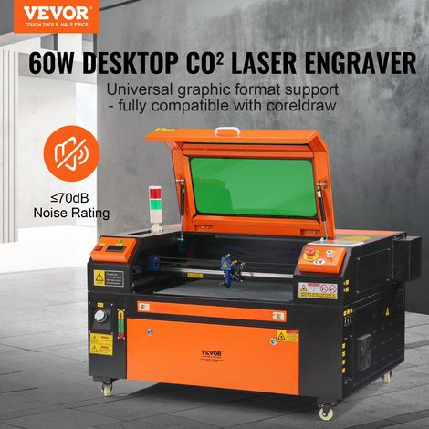 Graveur Laser CO2 Machine de Gravure Découpe Laser 60 W Zone de Travail 400x600 mm Vitesse de Travail 0-500 mm/s, avec Assistance A… (1/5)