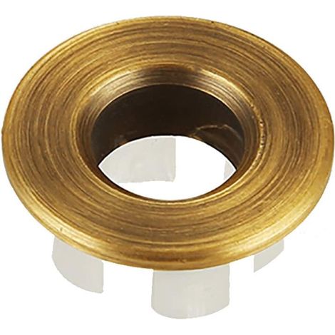 1 - Bouchon de trop-plein - Garniture de lavabo - Insert en laiton massif - Finition PVD bronze pour évacuation d'eau [Salle de bain] - Bronze - 3,5cm x 3,5cm (1/5)