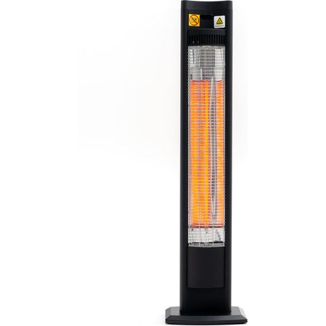 Calefactor Eléctrico Portátil Infrarrojos Kekai 17,2x7,4x102 cm Fibra de Carbono 2000W para Interior Exterior Mando Incluido