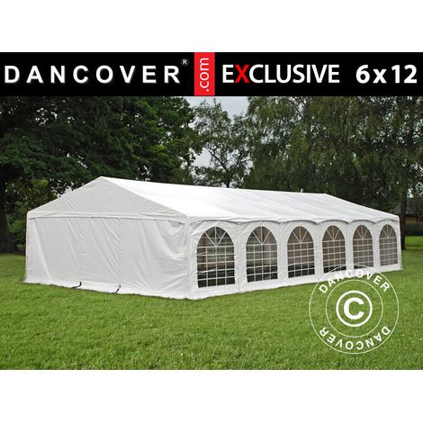 Marquee Exclusive 6x12 m PVC 900, "Arched", White - Dancover