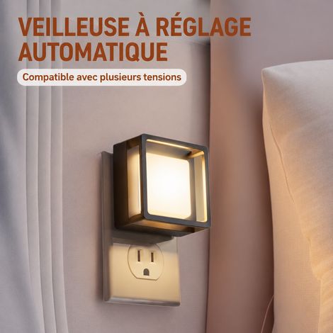 Veilleuse LED murale prise UK avec capteur crépusculaire et variateur 1 pièce 1 réf 3483 9 × 7 × 7 cm 45 g – Livraison gratuite (1/5)