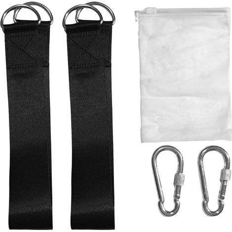 Hammock Strap Tree Attachment Outdoor Swing, 2 Straps 50 cm with 2 Carabiners and D-Rings, Hanging Kit for Hanging Chair, Seat, Garden Accessories (1/5)