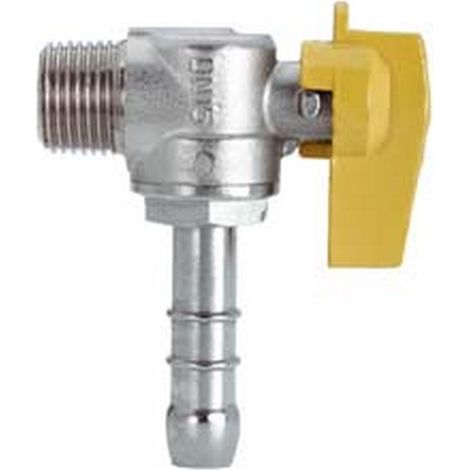 2PZ RUBINETTO GAS MASCHIO 1/2" PER METANO a squadro con portagomma ø mm.15