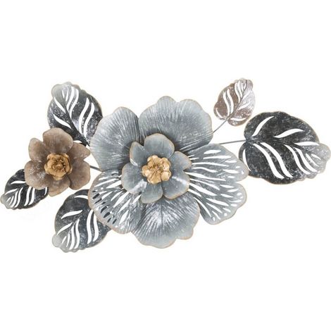 Composizione floreale decorativa Greys in ferro per decorazioni ambienti -84 x 48 cm (1/5)