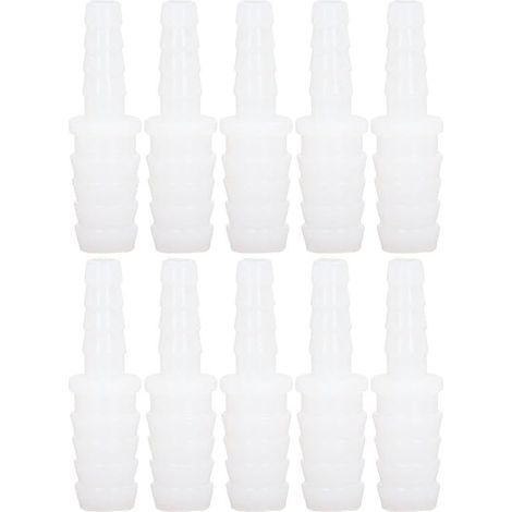 Joint de Tuyau en Plastique Barbelé RéDucteur Union Adaptateur Tuyau Barbe Raccord éPisseur Joint de RéParation 10 PièCes PE (Tête de conversion 6-12 mm)