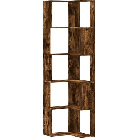 Maison Exclusive - Eck-Bücherregal 5 Böden Räuchereiche 50x50x179