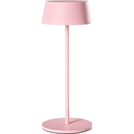 Lampada LED wireless da interno ed esterno in metallo con porta USB C ricaricabile rosa Guder