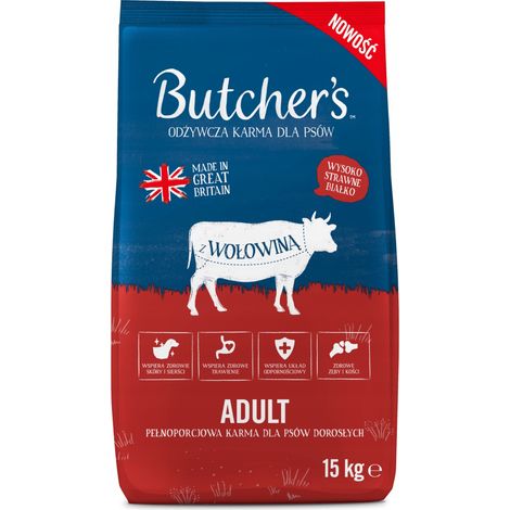 Croquettes pour chien Butcher's Original au bœuf, 15 kg (1/2)