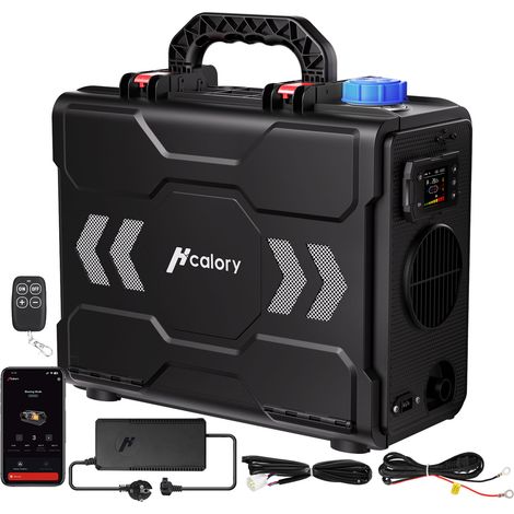 8kW Chauffage à air diesel , chauffage de stationnement Boîte à outils 220-240 V AC et 12/24 V DC, application Bluetooth, adaptateur UE, réservoir 6 L, démarrage/arrêt automatique, mode plateau (1/5)