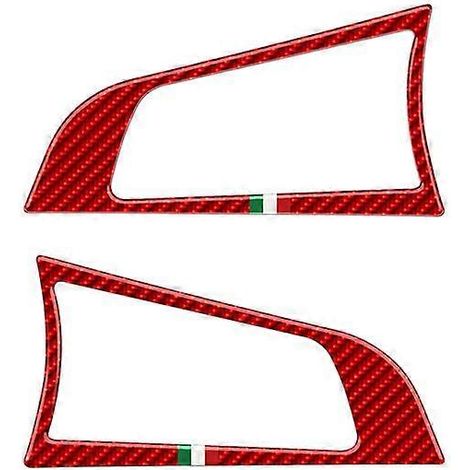 Cadre décoratif de boutons de volant en fibre de carbone, autocollants de voiture compatibles avec Alfa Romeo Giulia Stelvio 2017-2019, accessoires intérieurs (Style - 6)-AquaForge (1/4)