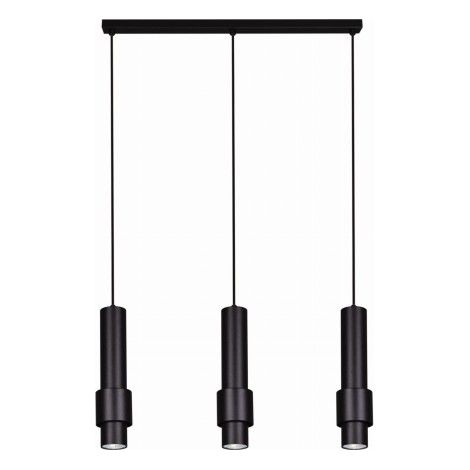 Suspension tubes moderne noire 3xGU10 Kaja Roto K-4545