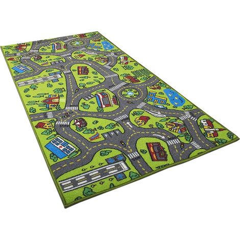 Tapis de jeu éducatif ville routière pour enfants, tapis d'éveil bébé à ramper, moquette de sol souple, jouet de voiture, tapis de route avec circuit pour tout-petits (1/5)