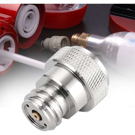 Adaptateur CO2 en laiton pour remplacement de cartouche (argenté) (1/5)