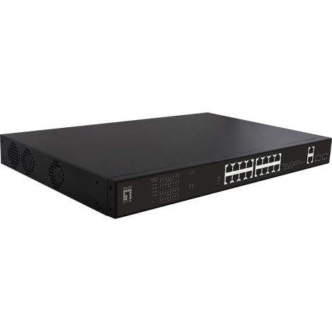 LevelOne GEP-2021 commutateur réseau Non-géré Gigabit Ethernet (10/100/1000) Connexion Ethernet, supportant l'alimentation via ce port (PoE) 1U Noir