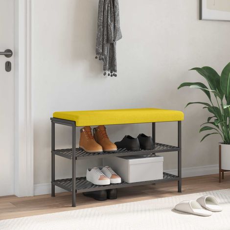 vidaXL Cojín de banco Tela Amarillo Claro Profundidad 35 cm (1/5)