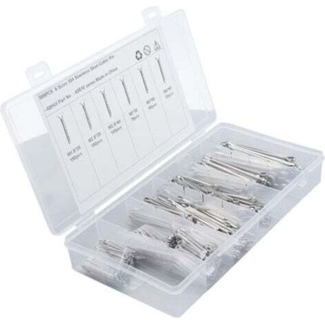 Steel safety pins, 555 pieces, split pin, locking pin suitable for locking bolts, bolts, nuts (1/4)
