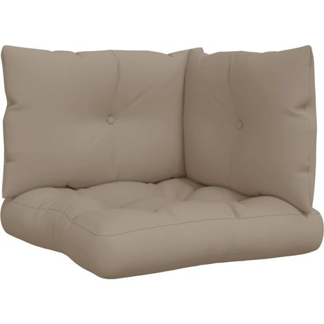 Maison Exclusive - Palettenkissen 3-tlg. Taupe Stoff
