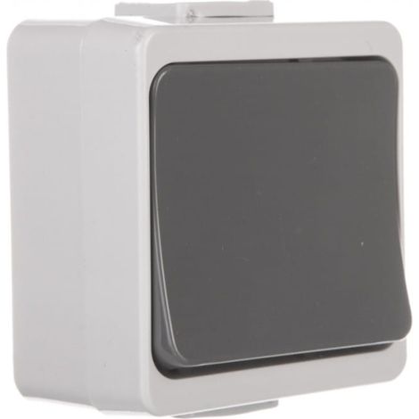 Interruttore singolo Jantar-bis con illuminazione n/t IP44 grigio WNT-1J-b/S