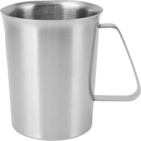 Pichet à Mousse de Lait en Acier Inoxydable 304 Pichet à Mousse de Lait à café avec Poignée Sûr et Hygiénique Durable et Beau pour les Amateurs de Boissons (500ML) (1/5)