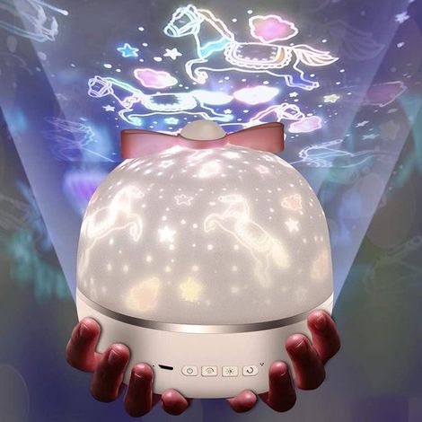 Lámpara proyector de cielo estrellado, luz nocturna LED para bebés, carga USB, regalos de Halloween y Navidad, dormitorio [Clase energética C] (1/4)