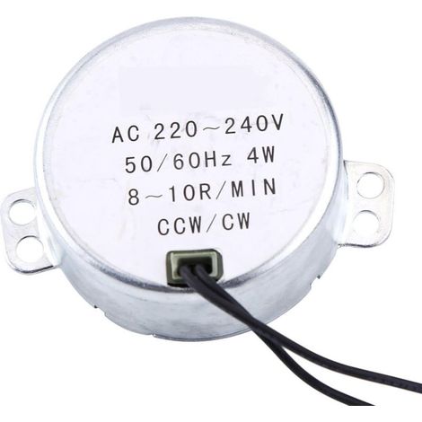 Moteur Synchrone Électrique, Moteurs Couveuse 220-240V AC 4W CW/CCW, Petit Moteur Electrique, pour l'Artisanat, les Lampes, l'Éclairage (8-10RPM) (1/5)