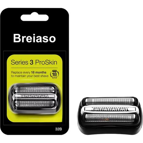 Grille et bloc-couteau de rechange pour rasoir électrique - 32B (Carte verte) (Compatible avec Braun Series 3/4/5/7/8/9) (1/3)