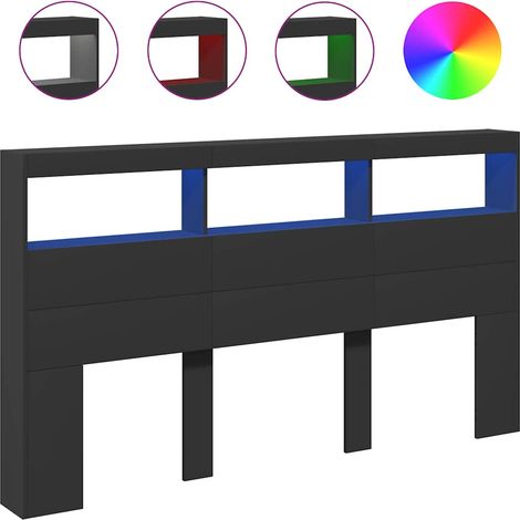 Maison Exclusive - LED-Kopfteil mit Ablagen Schwarz 180x17x102 cm